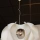 Space Age pendant lamp by Jean D'Imbleval in white lacquered aluminum, 1970
