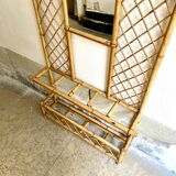 Wall-mounted coat rack with mirror and umbrella stand, 1950s-60s