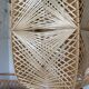 Vintage Scandinavian hanging wire Rafia and wood