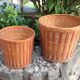 Pair of braided bamboo pot cover / vintage 60s-70s