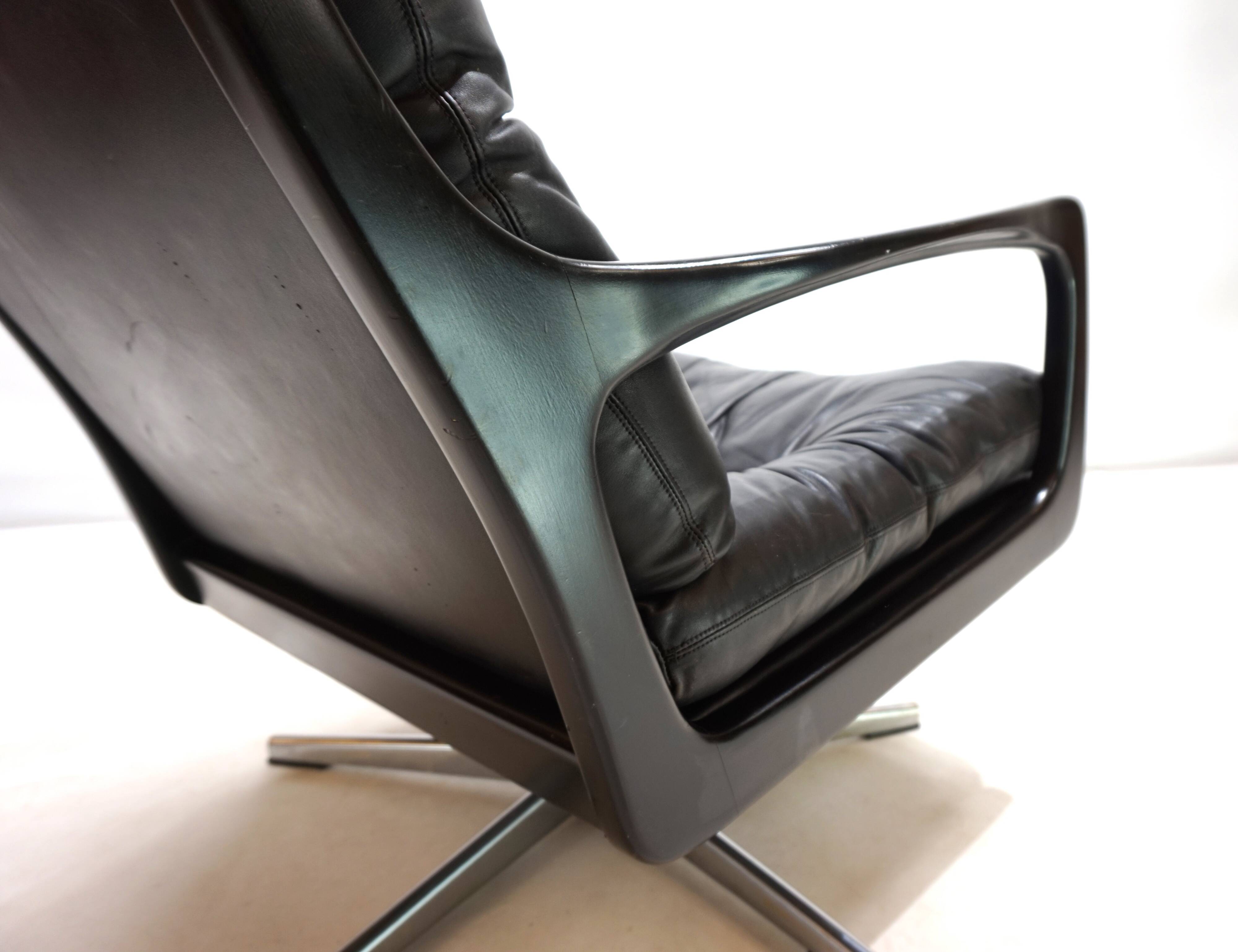 Fauteuil en cuir Eugen Schmidt pour Soloform, 1960