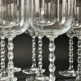 set of 8 genuine crystal wine glasses with Venetian beads