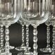 set of 8 genuine crystal wine glasses with Venetian beads