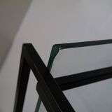 Modernist sideboard in metal, wood, and glass 1960