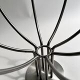 Large brushed metal candlestick with 8 candles, K. Hagberg design 1970