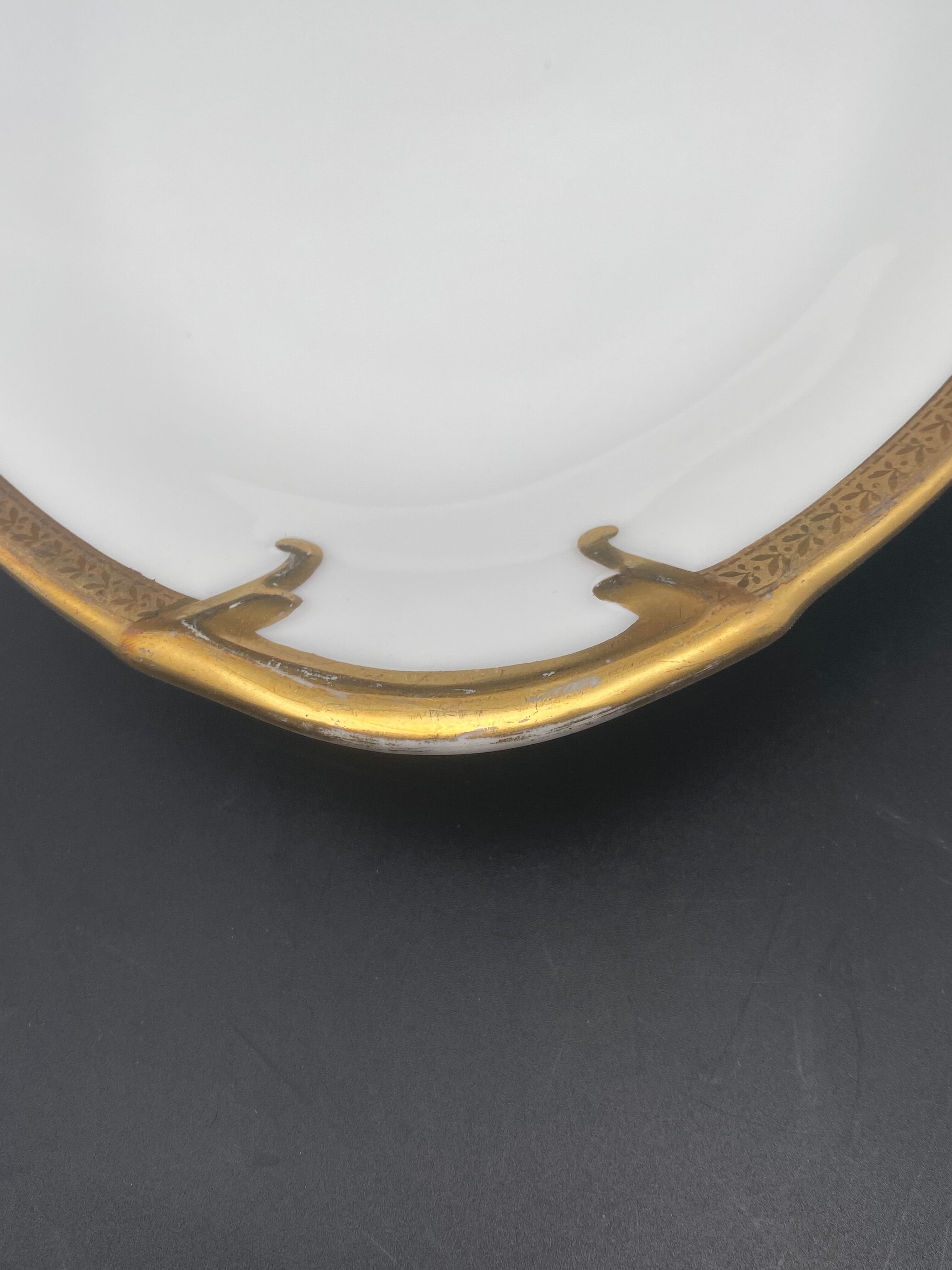 Oval flat Limoges golden tower
