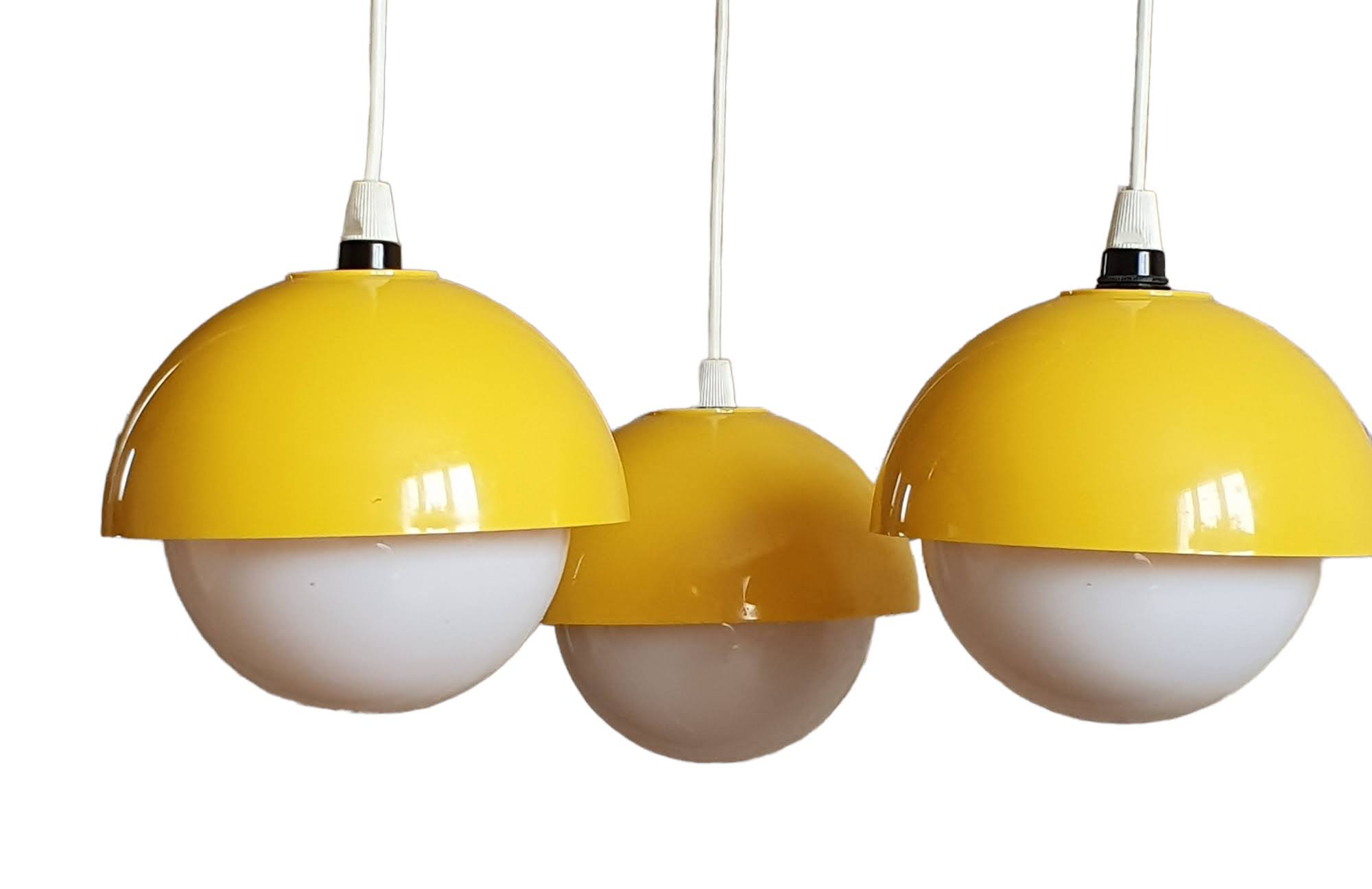 Vintage yellow pendant lamp 1970