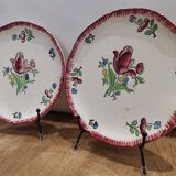 2 old flat plates in GIEN earthenware model "Lorraine"