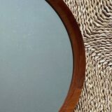 Danish Teak wood Round Mirror. 1960s