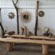 Pair of vintage farm bench