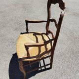 Louis XV style oak straw armchair in excellent condition