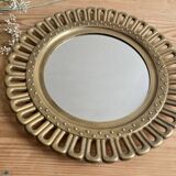 Vintage golden brass sun/flower mirror