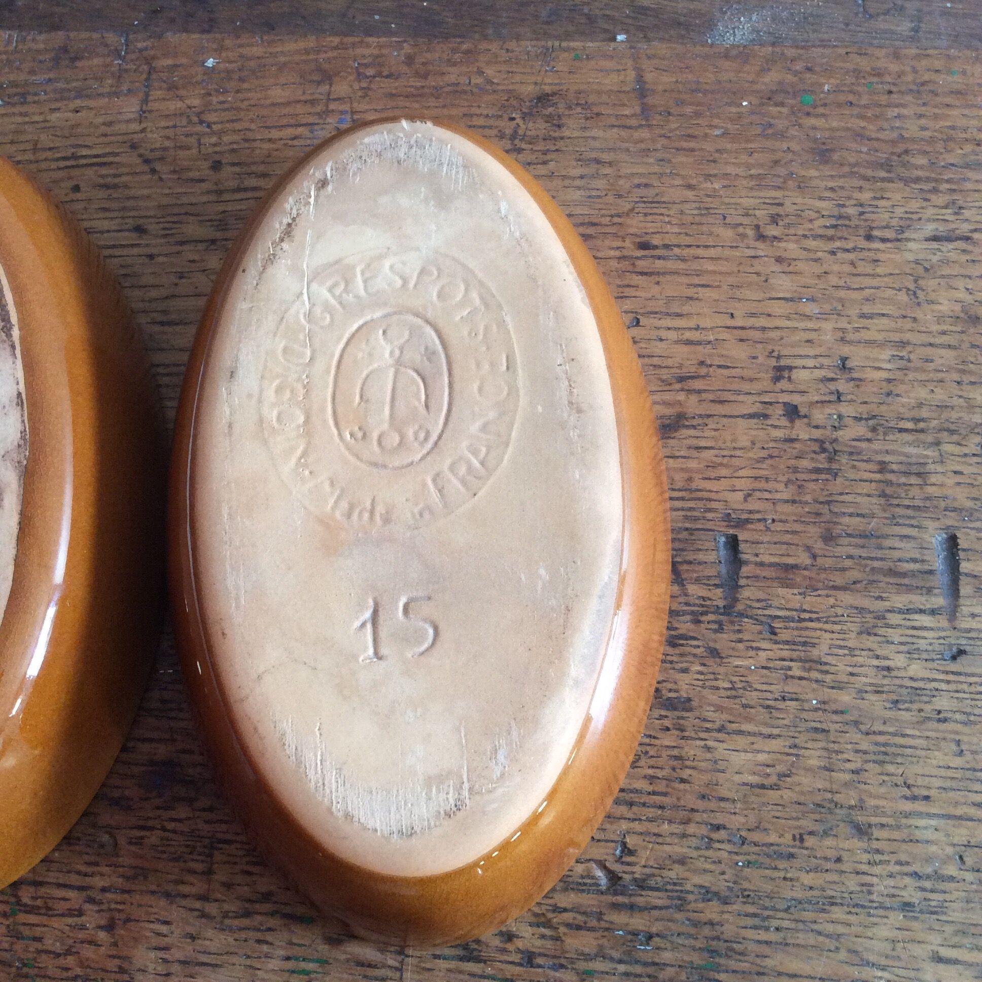 Duo dishes glazed stoneware Digoin