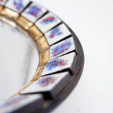 Miroir mural rond en céramique, Belgique, 1970