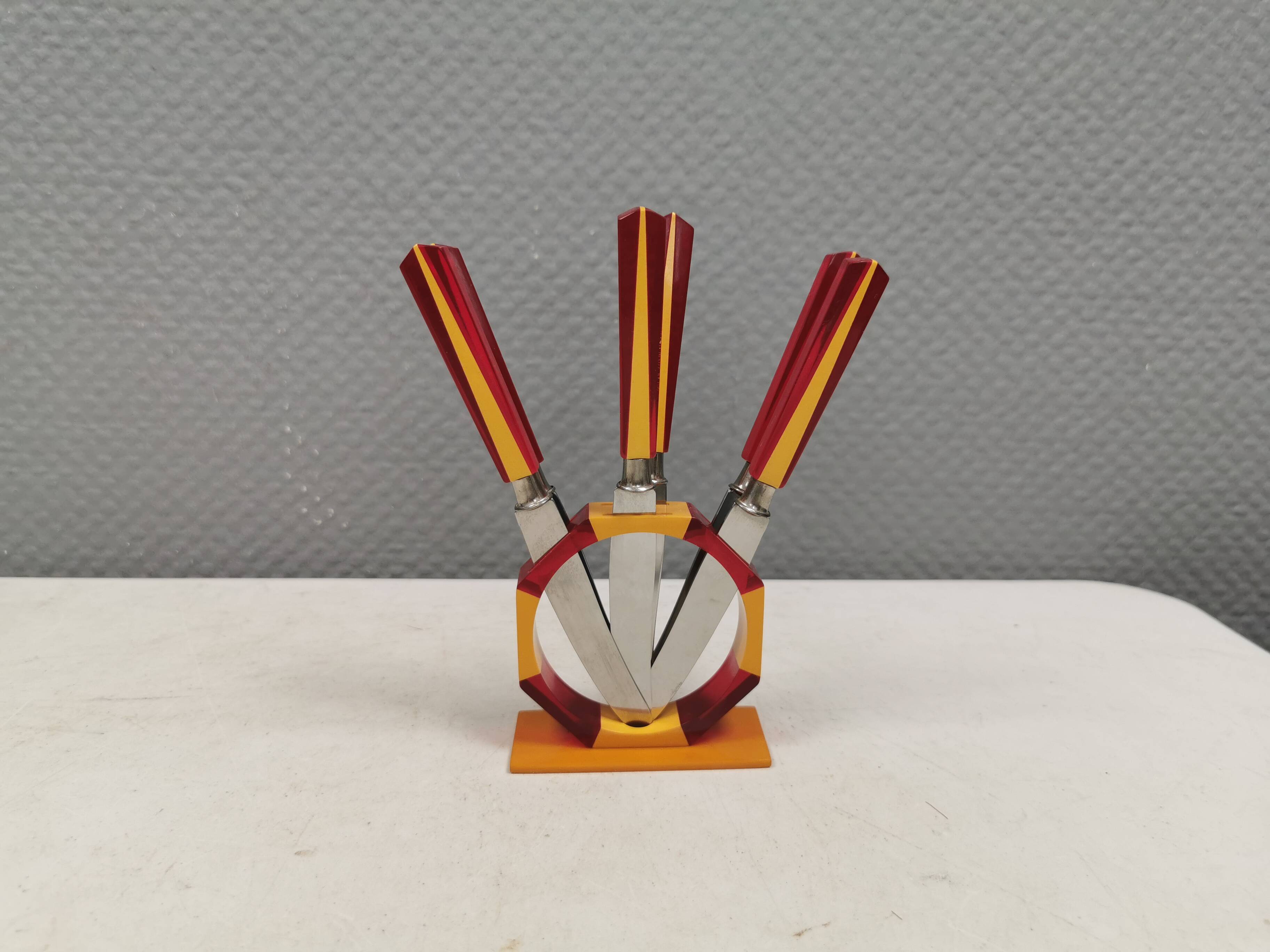 Fruit knife set, Art Deco. Sollingen Germany 1920-40s