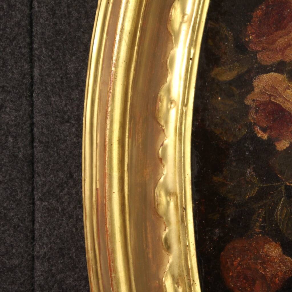 18th century oval painting still life