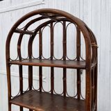 Vintage rattan bookcase shelf from the 70s