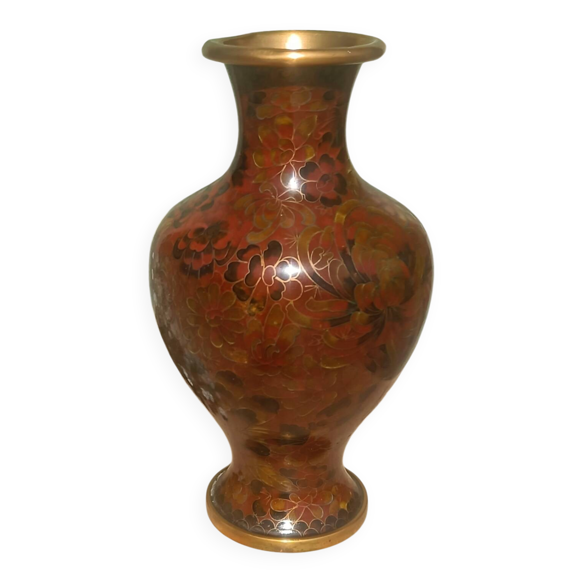 Cloisonné metal vase