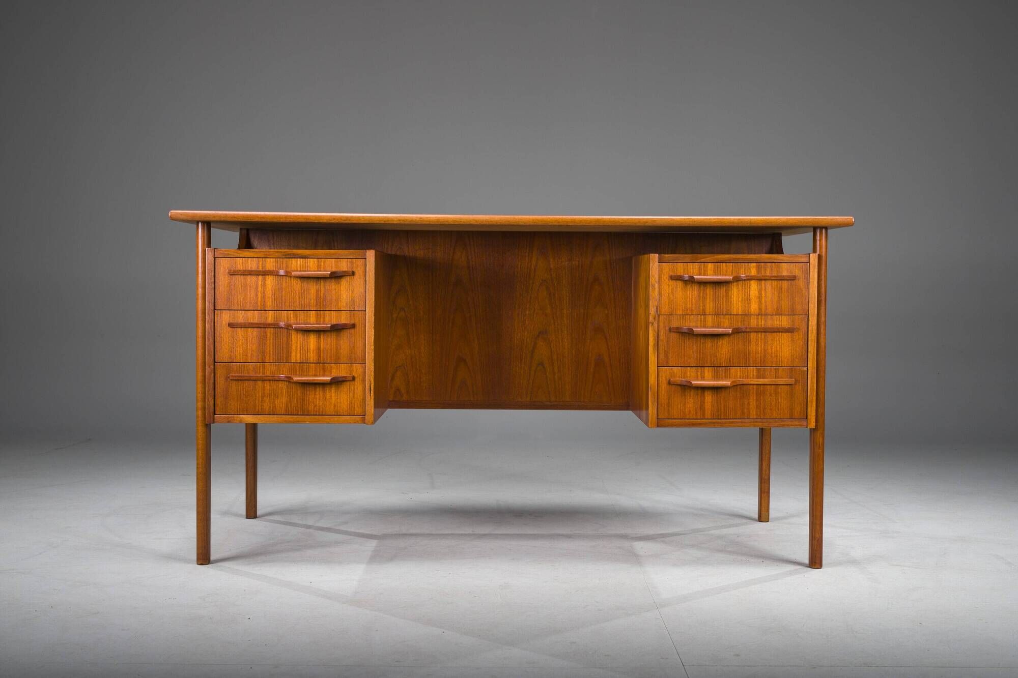 Danish Teak Boomerang Desk by Imha Mobelfabrik, 1970s