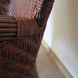 Woven rattan armchair, 1980s