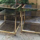 End table in smoky glass