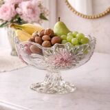 Footed glass fruit bowl