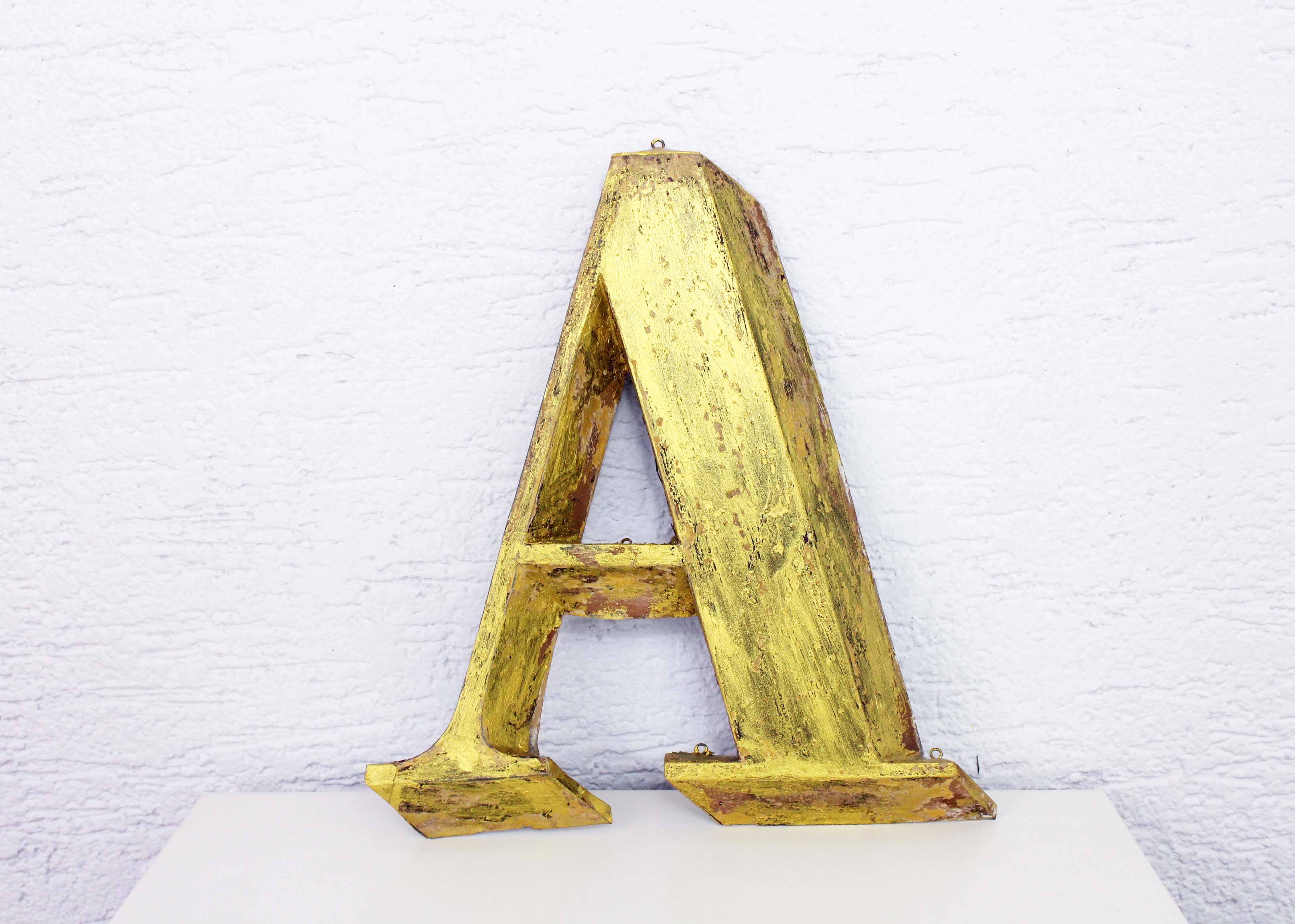 Old letter "A" metal color gold