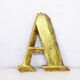 Old letter "A" metal color gold