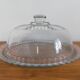 Glass cheese bell with vintage plate