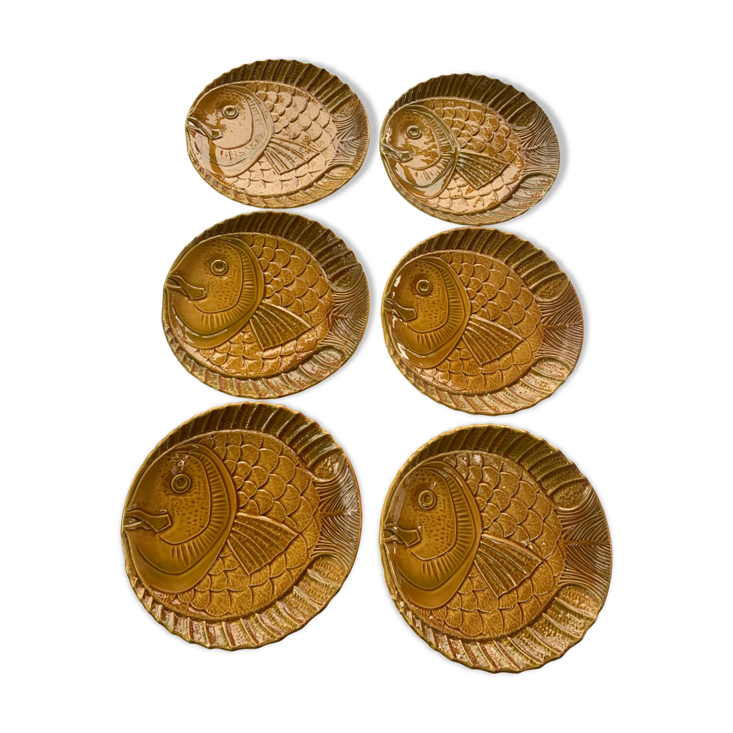Set of 6 fish plates from the vintage revernay workshops