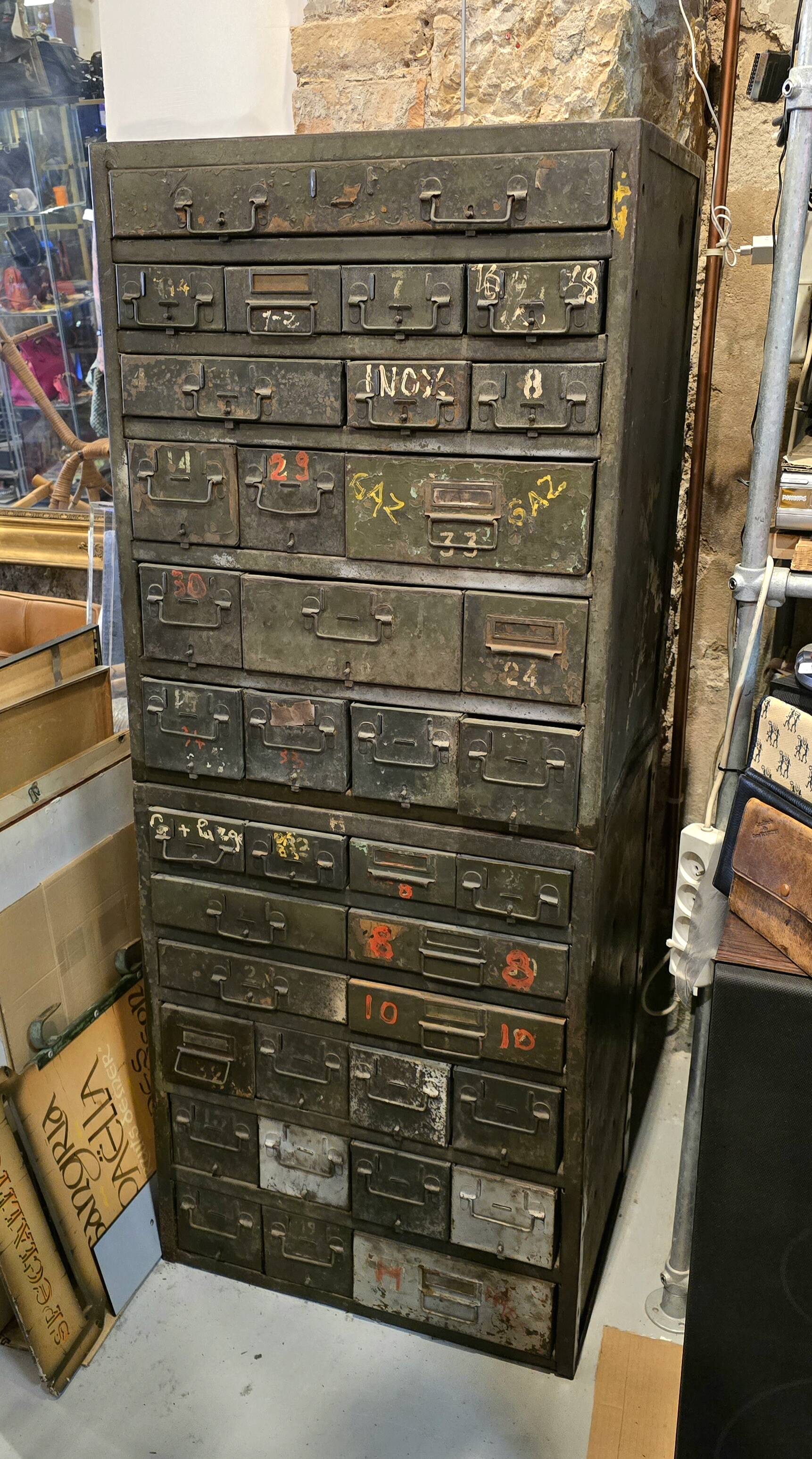 Military establishment - Two metal military mechanic's servants