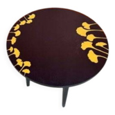 Table d'appoint noire peinte à la main, années 1960