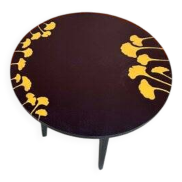 Black Hand-Painted Side Table, 1960s