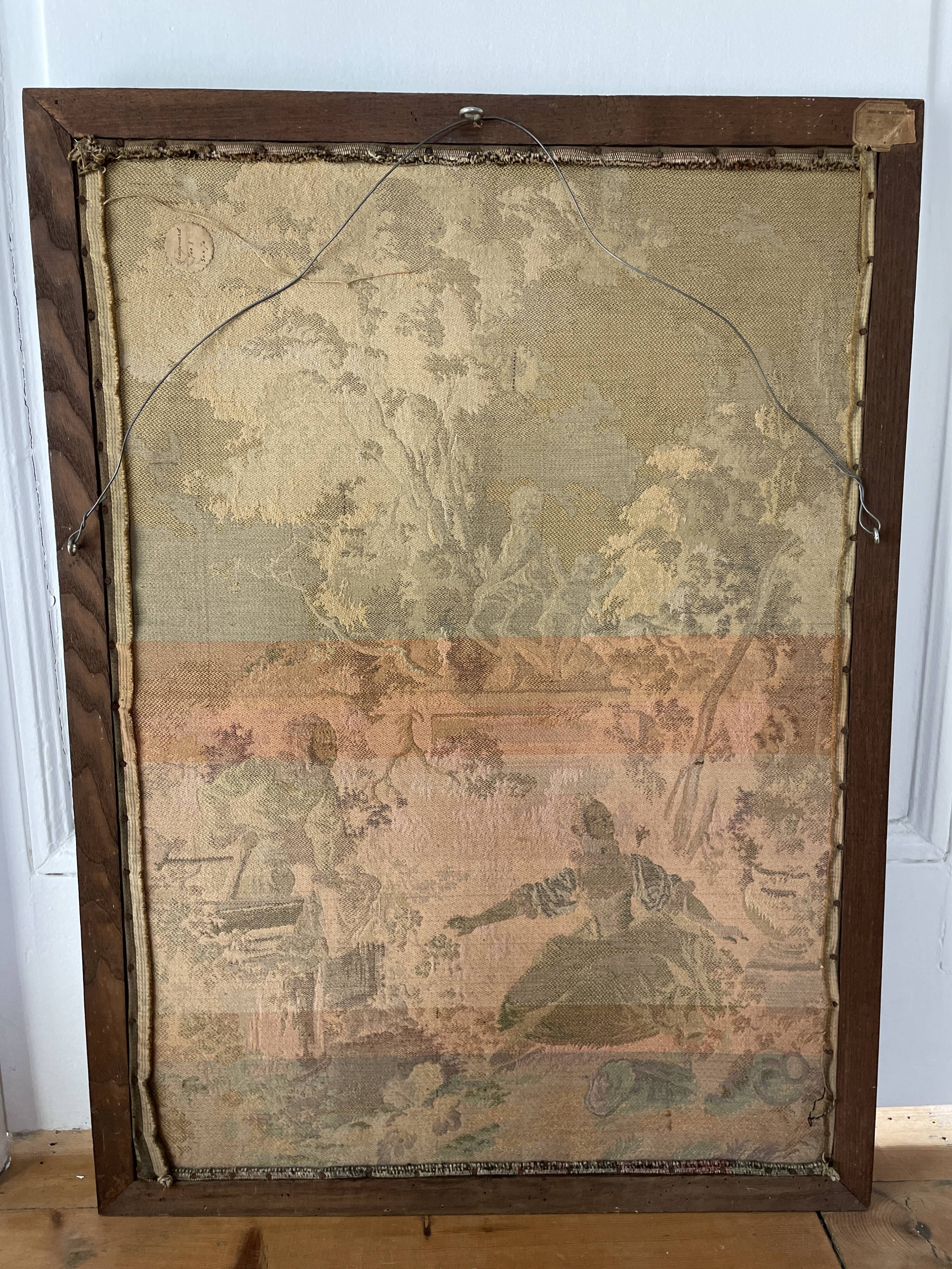 Framed antique tapestry, Fragonard, Grands Magasins du Louvre