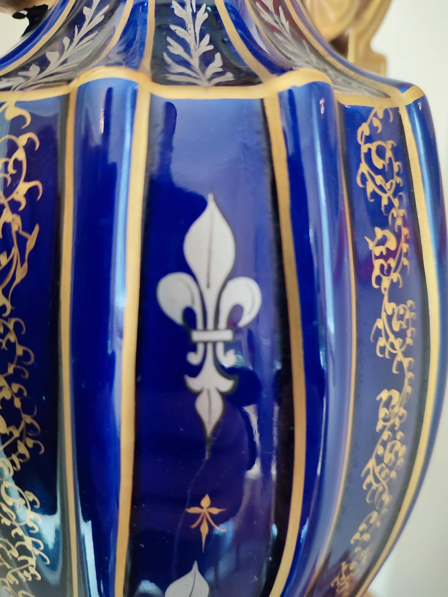 Two-handled baluster vase in late 19th century earthenware from the Gustave Asch factory (1856-1911)