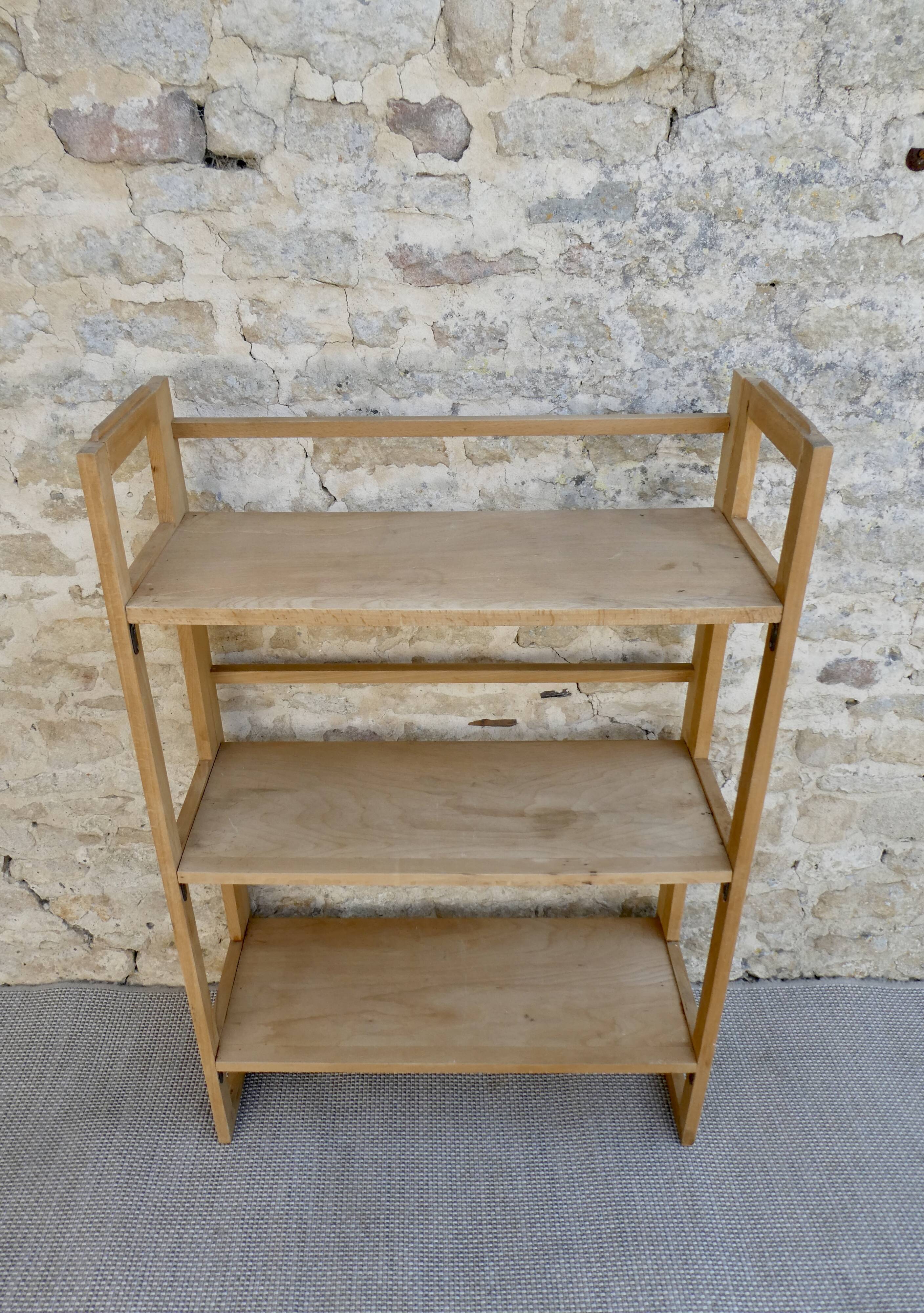 Folding shelf, bookseller, light wood