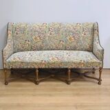 Importante Banquette de Propriété à Tissu fleuri, époque Louis XIV – Début XVIIIe