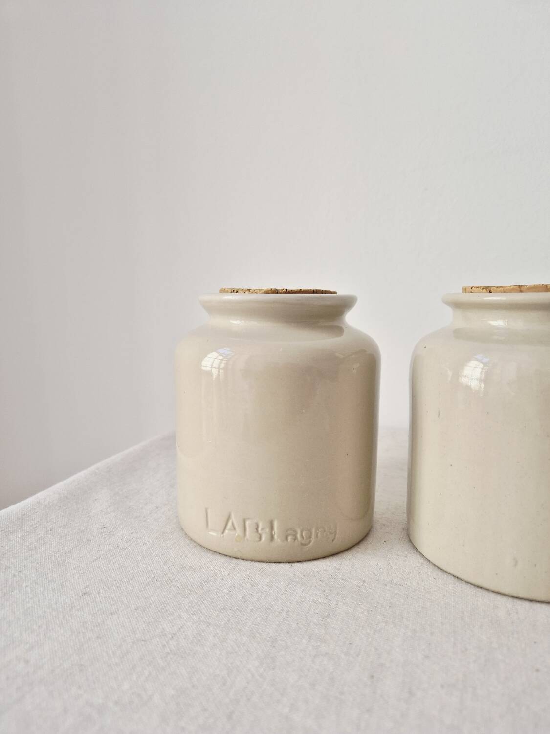 Set of 2 stoneware pots/vase - Lab Lagny Vintage
