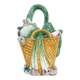 Pichet cruche chevrette "Panier de légumes" céramique années 50