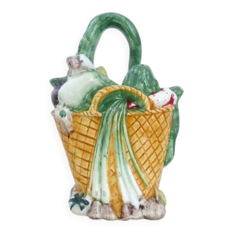 Pitcher jug goat "Vegetable basket" ceramic 1950s