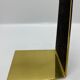 Vintage bookends, black leather and brass