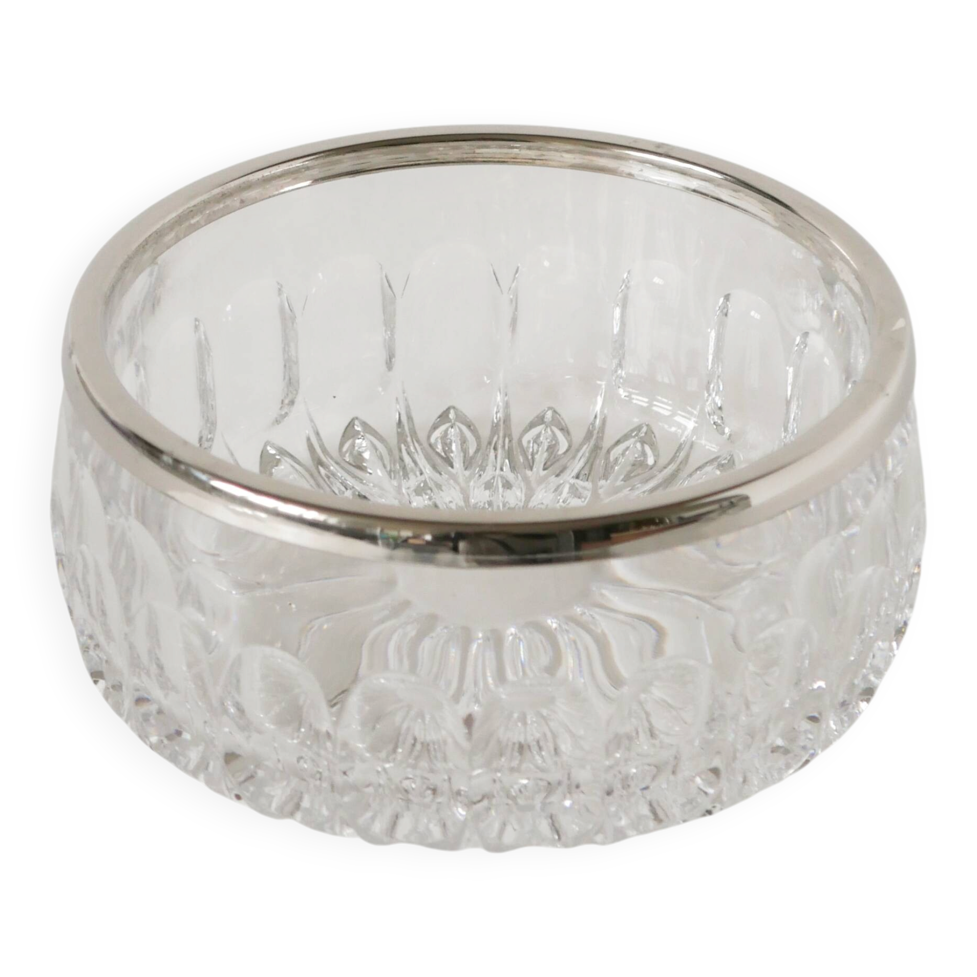 Small crystal and silver-plated bowl, 1950.