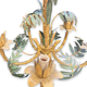 Bamboo chandelier with five lights in painted sheet metal