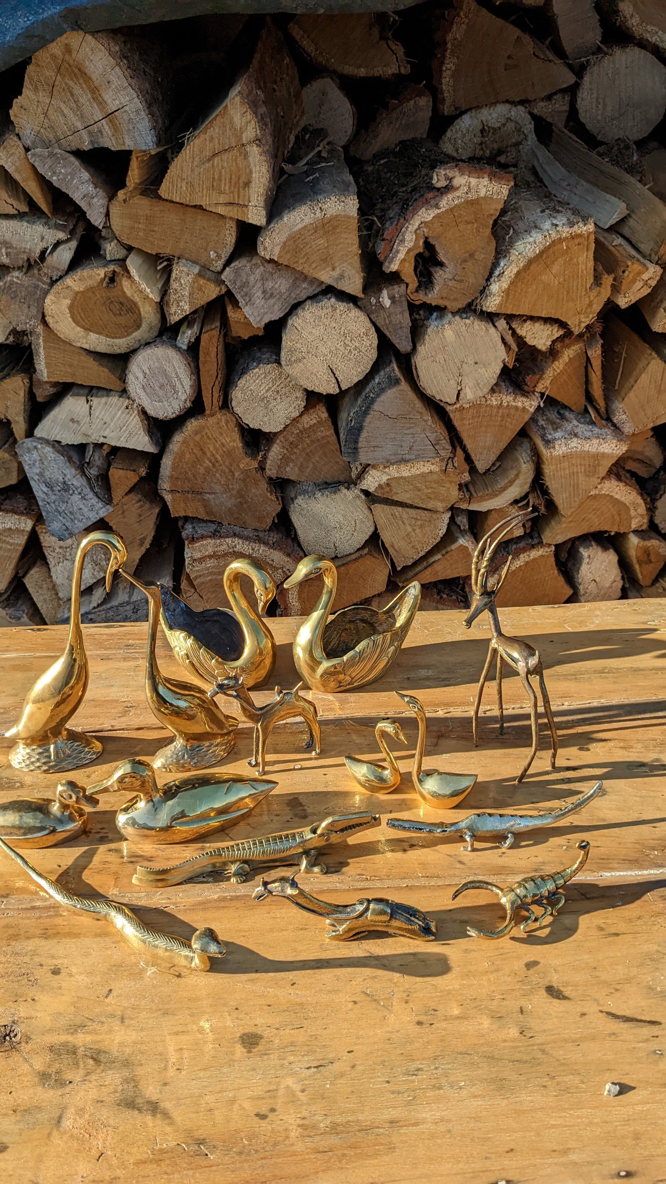 Vintage brass gazelle