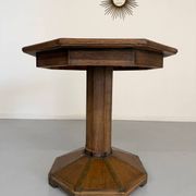 Ancienne table en bois de bistrot années 40/50 vintage finition laiton