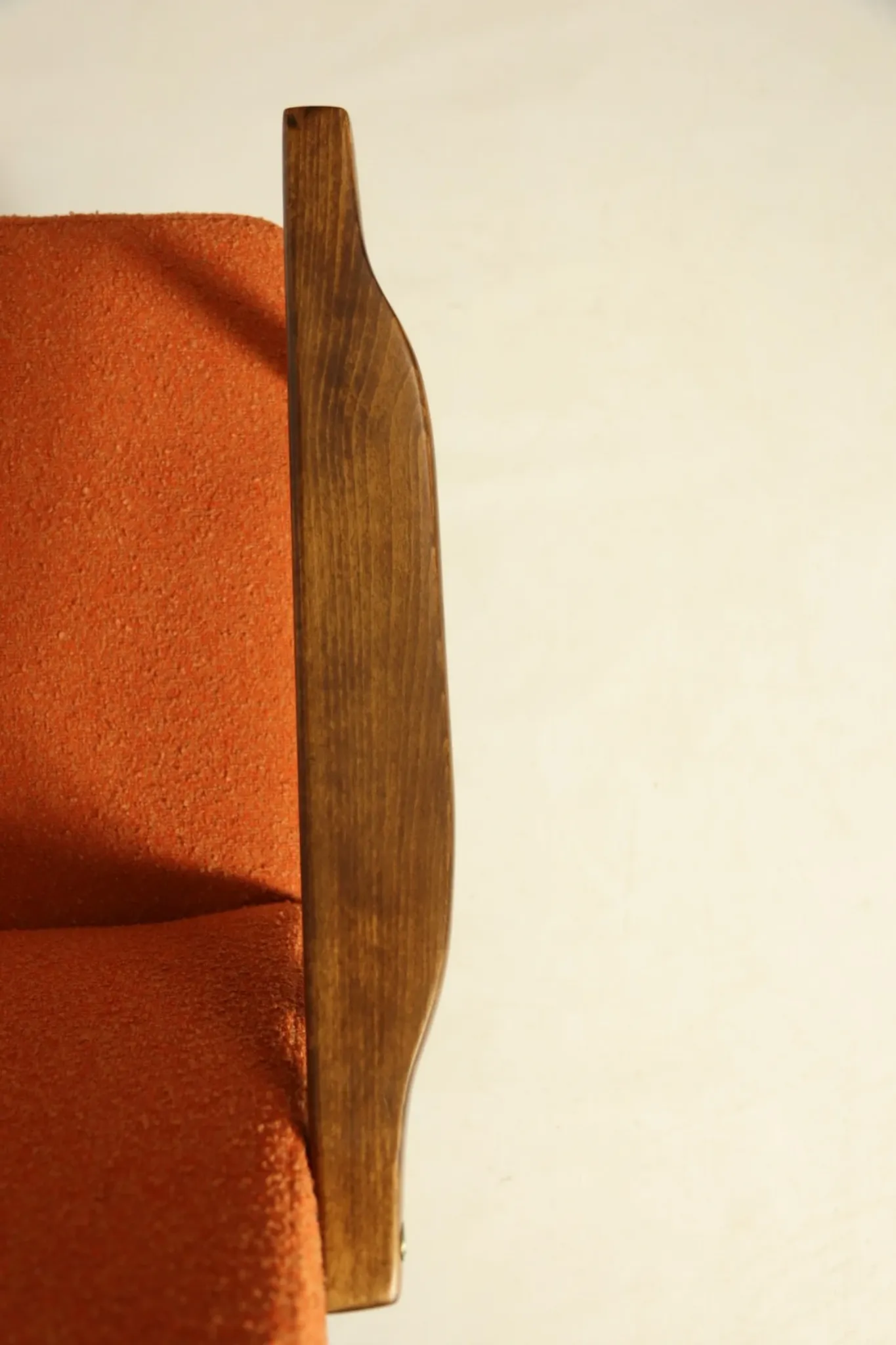 Vintage pumpkin orange lounge chair 1970s restored