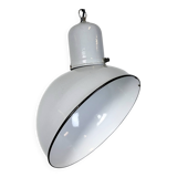 Industrial Grey Enamel Factory Pendant Lamp, 1960s