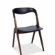 Chaise Vamo Sønderborg Sonja en teck et skaï noir, par Johannes Andersen