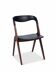 Chaise Vamo Sønderborg Sonja en teck et skaï noir, par Johannes Andersen