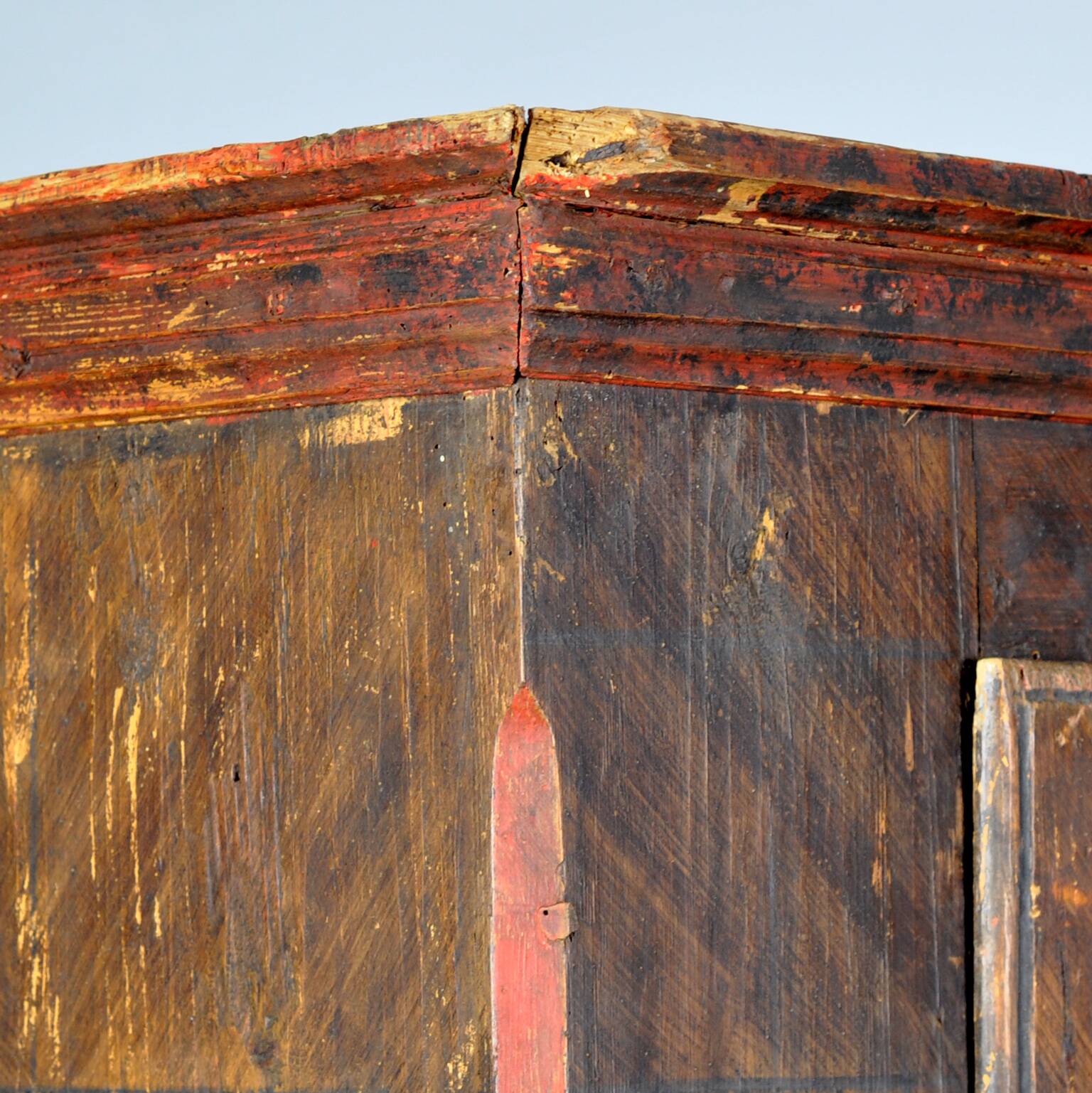 hand painted pine cabinet, circa 1850